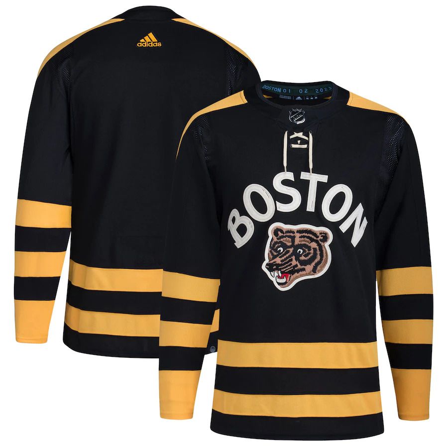Men Boston Bruins adidas Black 2023 Winter Classic Blank NHL Jersey